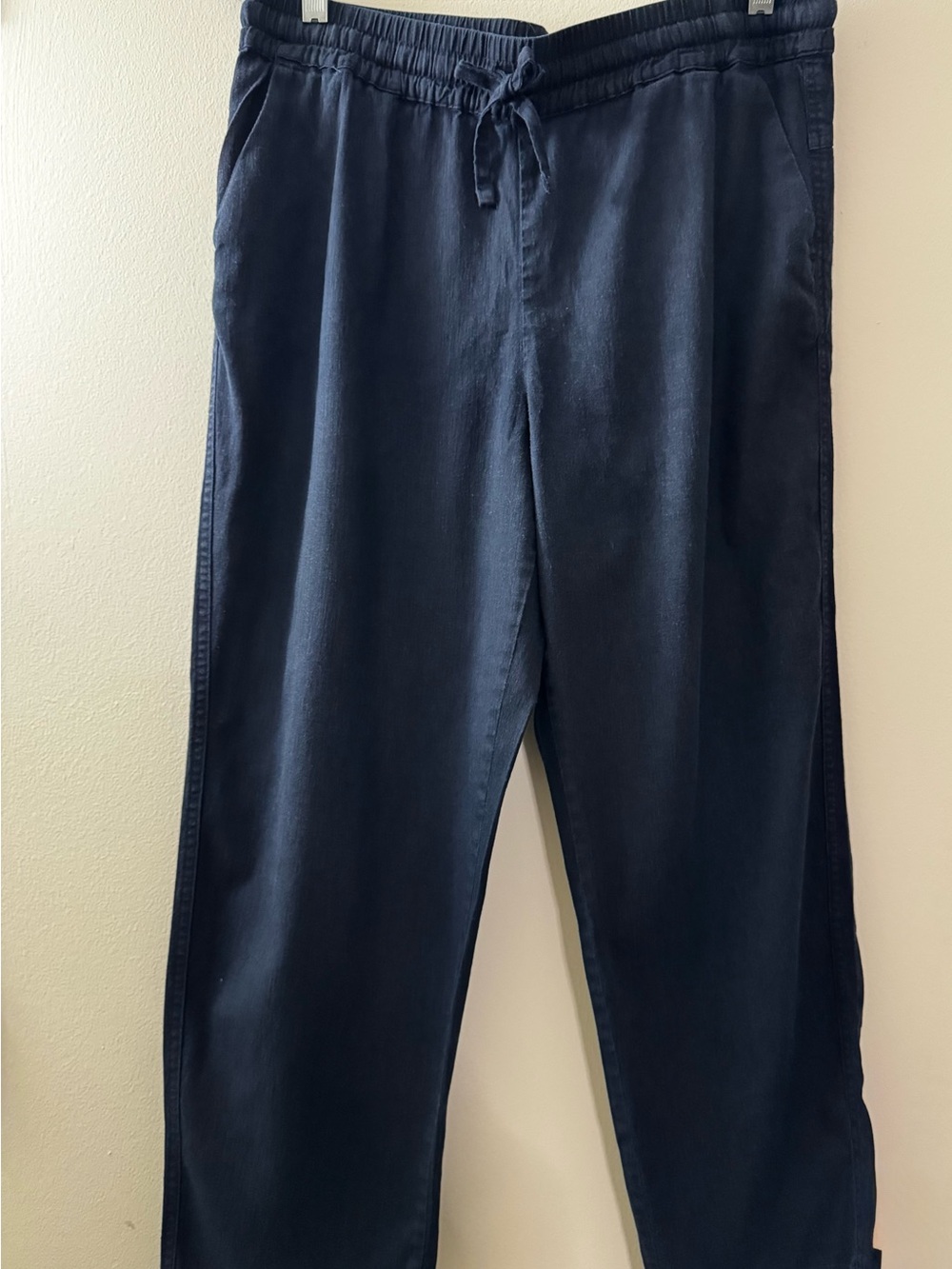 32 Degrees Cool Linen Cotton Blend Linen Navy Pull-On Pants Sz M